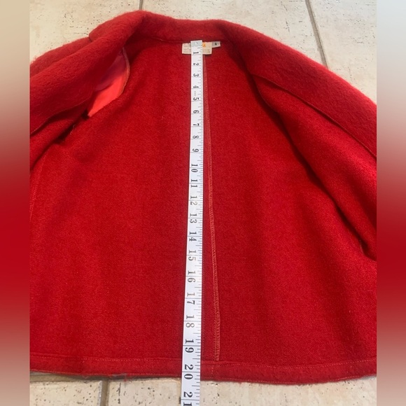 Vintage 70s/80s Liz Claiborne Red Cropped Mohair & Wool Blend Blazer Size 4 - Picture 9 of 9
